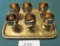 Brass Plated Tray w/6 chalices