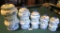 English Blue & White China Canister Set