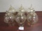 (6) Etched amber glass globes