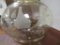 Large etched amber glass globe