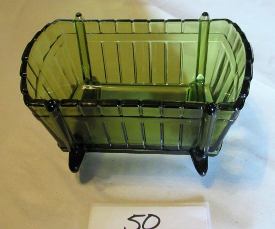 Green Glass Cradle Dish