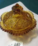 Amber Glass Candy Dish