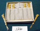 6 Gold Plated Hoe'idourb Forks