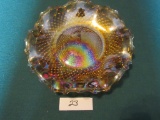 Marigold Carnival Glass-Diamond Pattern Centerpiece