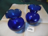 2 Small Cobalt Vases