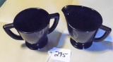 Black Glass Sugar & Creamer