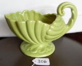 Green Pottery Shell Planter