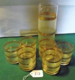 6 Rock Glasses & Pitcher Set