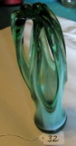 Green Swirl Closed Vase