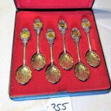 Silver Plated Spoon Set w/Animal Tops