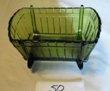 Green Glass Cradle Dish