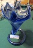 Cobalt/White Swirl Vase