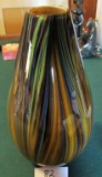 Multi Color Swirl Tall Vase