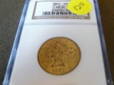 1901 Ten dollar liberty gold MS61 NGC