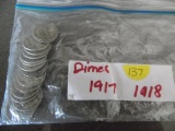 15 mixed date mercury dimes