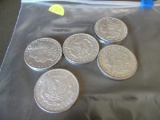 5 Mixed Date Morgan Dollars