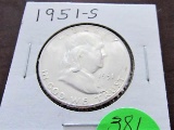 1951-S Franklin Half Dollar