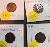 1896,1897,1898,1899 Indian Head Cents