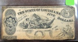 1862 State of Louisiana $5 Note