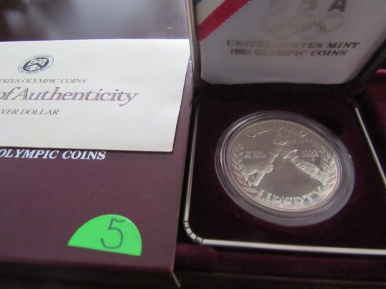 1988 Olympic Coins Proof Silver Dollar