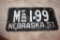 Rare Aluminum 1951 Nebraska Lic. Plate, M Farm 199