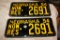 Rare Antique Pair of Nebr. Lic. Plates, non-resident, 2691