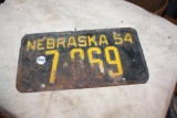 1954 Nebr. Lic. Plate, 7-869