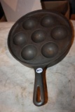 Rare Griswold Cast Iron Muffin Skillet, well marked