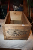 Rare Antique Wood Box National telephone