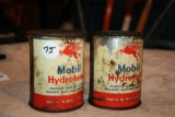 2 Mobil Hydrotone Tin Cans