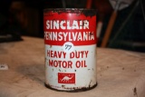 Rare Sinclair Pennsylvania Heavy Duty Motor Oil Can
