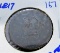 early date- 1817 large cent with a rotated reverse