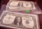 3 $1.00 1957 Silver Certificates