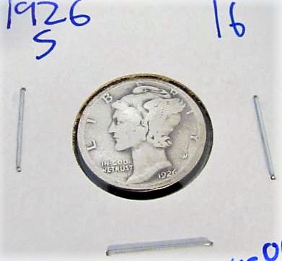 1926-s semi key date Mercury dime