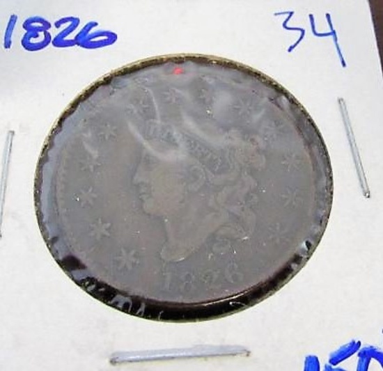 High Grade 1826 Coronet Head Large Cent