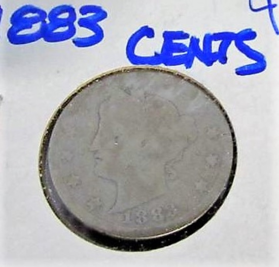 1883 v nickel with cents