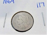 1869 three cent nickel