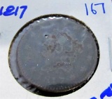 early date- 1817 large cent with a rotated reverse