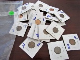 wheat cent lot includes 1909 wheat cent, steel cents, masonic penny, and more