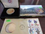 westward journey proof and uncirculated coin set date 2005, statute of liberty medal, and 1975 bicen