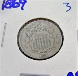 1869 shield nickel