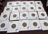 20 CARDED AND DATED INDIAN HEAD CENTS