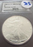 1998 AMERICAN SILVER EAGLE GRADED MS 70