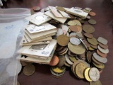 bag of foreign coins with a good mix of countries