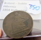1804 ireland/ dublin hibernia halfpenny