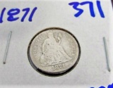 1871 SEATED DIME