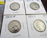 1982-P,D, 1983-P, D Low Mintage Quarters