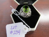 Massive Peridot in Sterling Ring