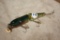 Antique Wood Lure-CC Bait Co., jointed, lead tack eyes