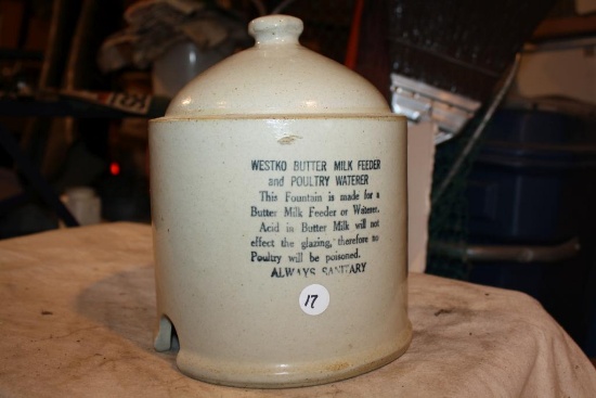 Antique Crock Westco Buttermilk & Poultry Waterer